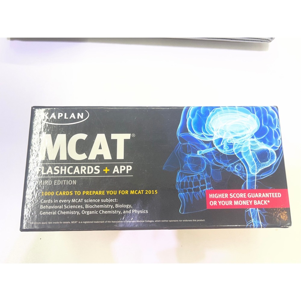 Kaplan MCAT Flashcards + App Third Edition 1000 Essential Cards Study Set